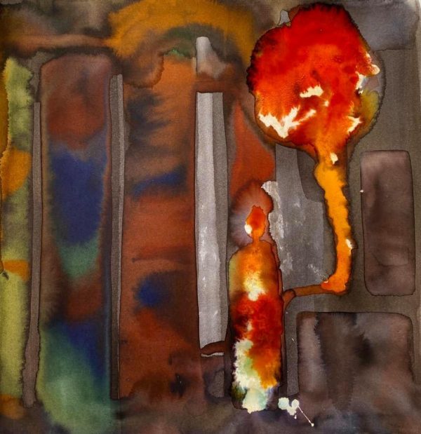 Christine Sparks, A Look is the Fire Itself, 25x25cm Watercolour
